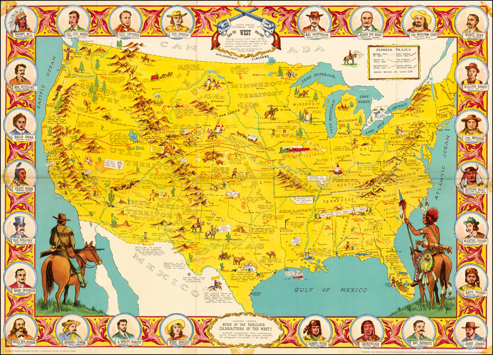 Danny Arnold's Pictorial Map of The Old West
